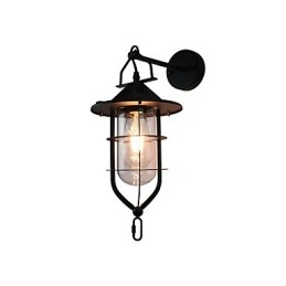 Svetlo maľovaná oceľová nástenná lampa Dumb Black Americká káva Dekorácia Retro nástenná svetelná lampa so svetelným mečom na stene