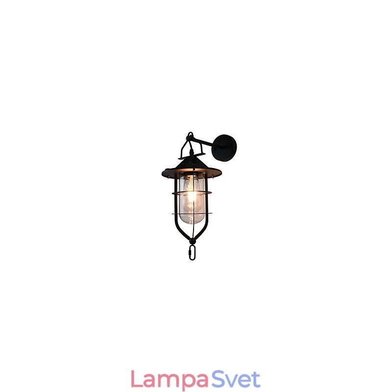 Svetlo maľovaná oceľová nástenná lampa Dumb Black Americká káva Dekorácia Retro nástenná svetelná lampa so svetelným mečom na stene