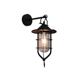 Svetlo maľovaná oceľová nástenná lampa Dumb Black Americká káva Dekorácia Retro nástenná svetelná lampa so svetelným mečom na stene