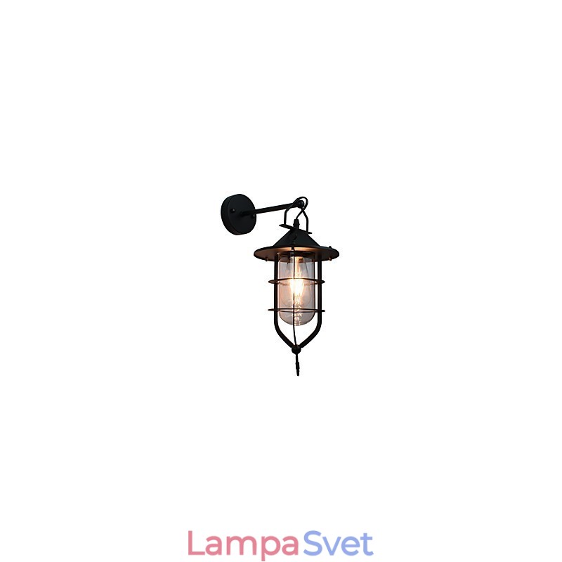 Svetlo maľovaná oceľová nástenná lampa Dumb Black Americká káva Dekorácia Retro nástenná svetelná lampa so svetelným mečom na stene
