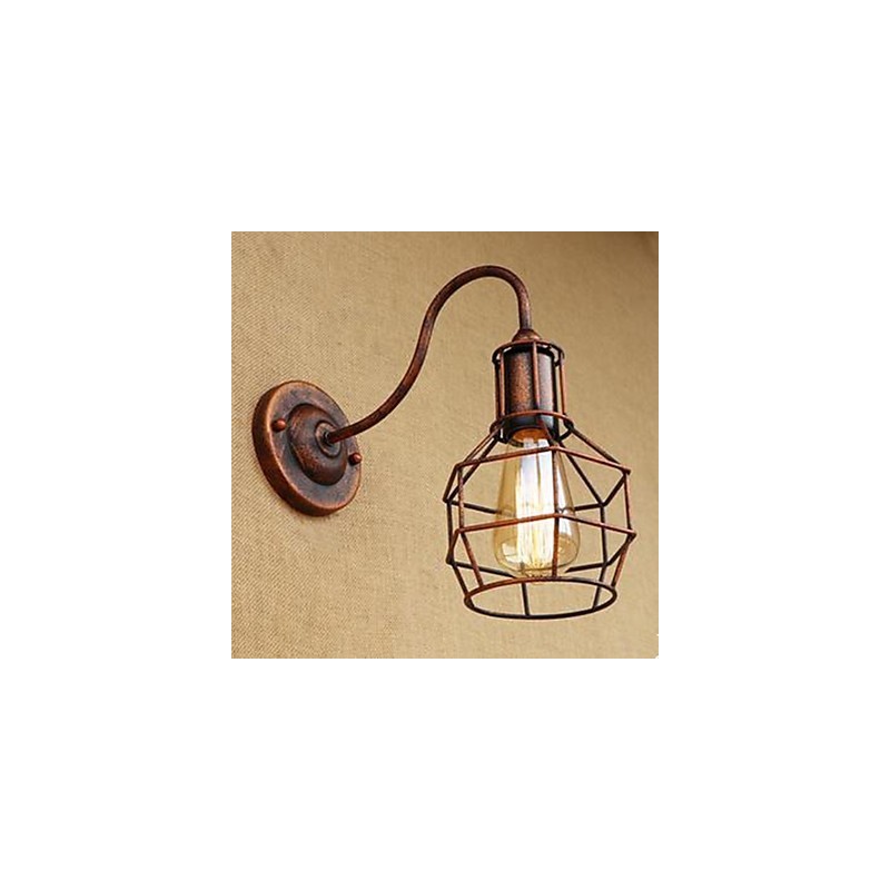 Iron Art Nostalgický a retro kreatívny charakter s dlhým ramenom Hrdzavá farba Študovňa Obývacia izba Vedúci americkej nástennej lampy