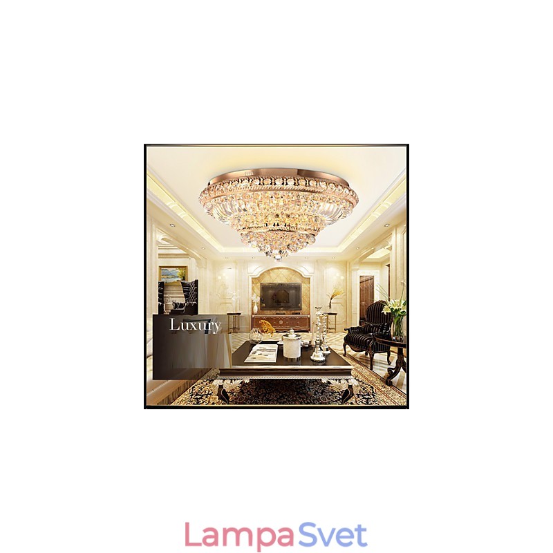 Moderné luxusné krištáľové stropné svietidlo absorbujúce kupolové svetlo s priemerom 60 cm