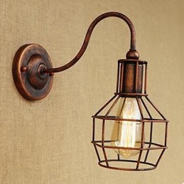 Iron Art Nostalgický a retro kreatívny charakter s dlhým ramenom Hrdzavá farba Študovňa Obývacia izba Vedúci americkej nástennej lampy