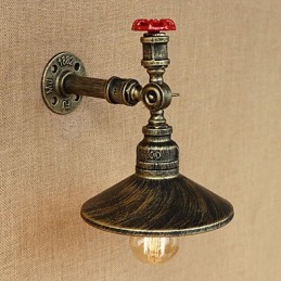 Retro Restaurant Edison Industrial Hadice Jednohlavá ozdobná nástenná lampa