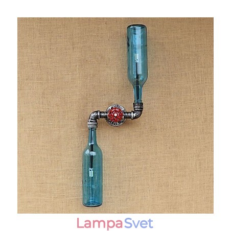 Kované železné podkrovie Nástenná lampa na fajku na fľašu Kované železné podkrovie Nástenná lampa na fajku na fľašu