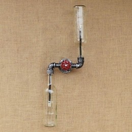 Kované železné podkrovie Nástenná lampa na fajku na fľašu