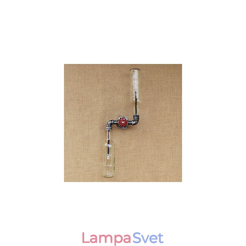 Kované železné podkrovie Nástenná lampa na fajku na fľašu