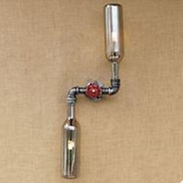Kované železné podkrovie Nástenná lampa na fajku na fľašu