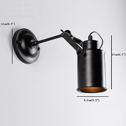 Vintage Black Metal Loft Sconce Obývacia izba Jedáleň Predsieň Kaviareň Bary Barové nástenné svietidlo