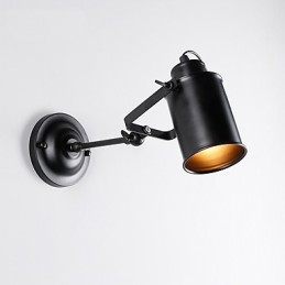 Vintage Black Metal Loft Sconce Obývacia izba Jedáleň Predsieň Kaviareň Bary Barové nástenné svietidlo