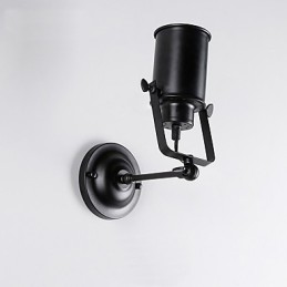 Vintage Black Metal Loft Sconce Obývacia izba Jedáleň Predsieň Kaviareň Bary Barové nástenné svietidlo