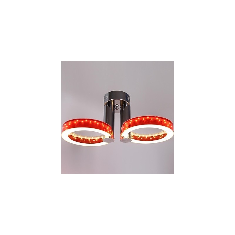 WarmWhite biely akrylový červený luster s 2 svetlami