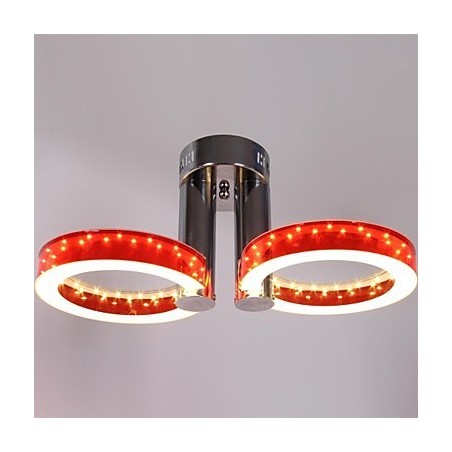 WarmWhite biely akrylový červený luster s 2 svetlami