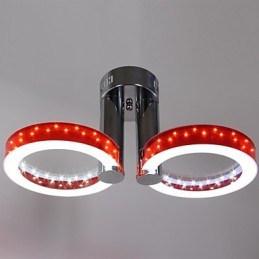 WarmWhite biely akrylový červený luster s 2 svetlami