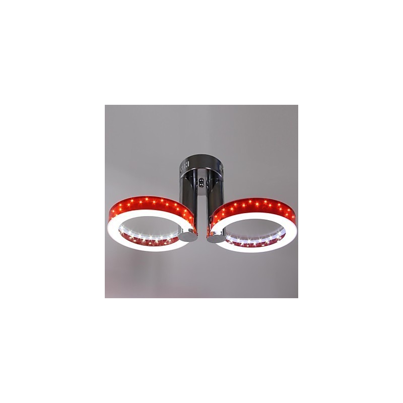 WarmWhite biely akrylový červený luster s 2 svetlami