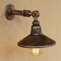 Nástenná nástenná lampa z vodnej fajky v industriálnom štýle Svetlohnedá Staroveká