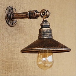 Nástenná nástenná lampa z vodnej fajky v industriálnom štýle Svetlohnedá Staroveká