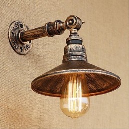 Nástenná nástenná lampa z vodnej fajky v industriálnom štýle Svetlohnedá Staroveká
