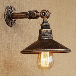 Nástenná nástenná lampa z vodnej fajky v industriálnom štýle Svetlohnedá Staroveká