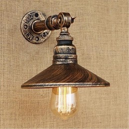 Nástenná nástenná lampa z vodnej fajky v industriálnom štýle Svetlohnedá Staroveká
