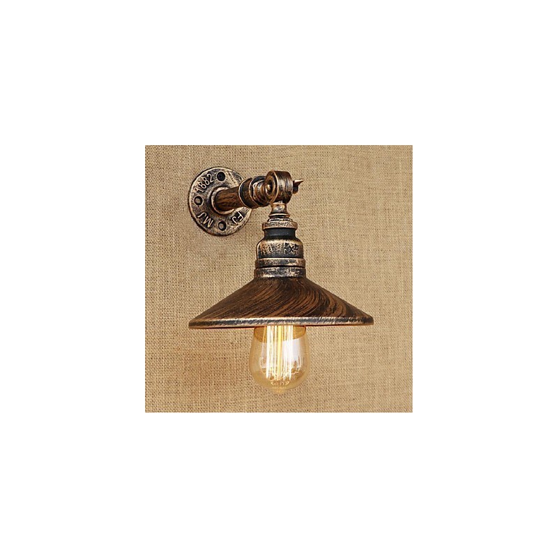 Nástenná nástenná lampa z vodnej fajky v industriálnom štýle Svetlohnedá Staroveká