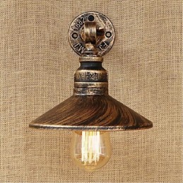 Nástenná nástenná lampa z vodnej fajky v industriálnom štýle Svetlohnedá Staroveká