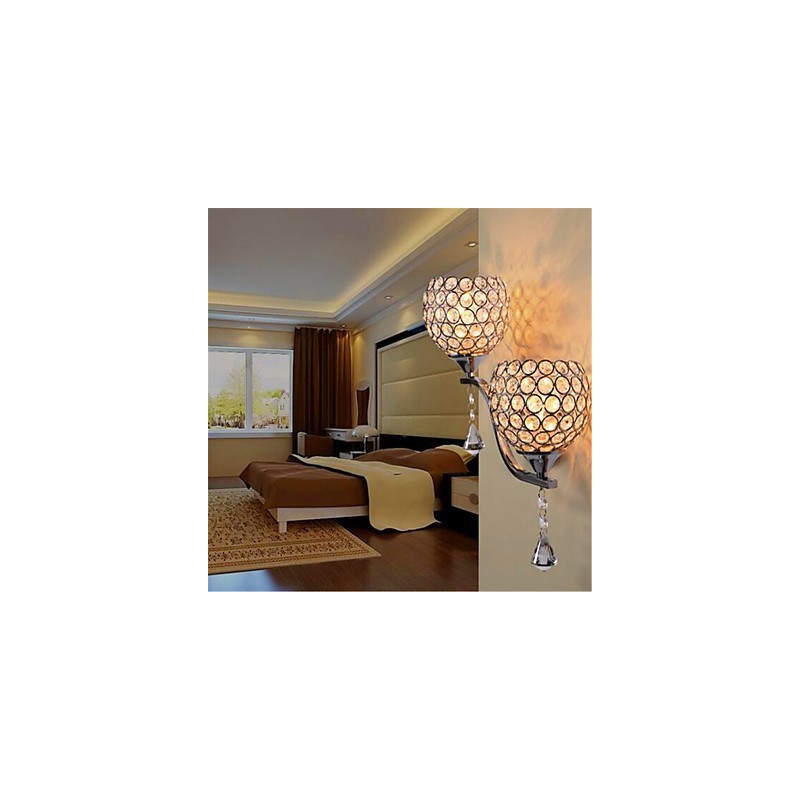 Moderná minimalistická krištáľová nástenná lampa do chodby do obývačky