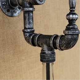 Strieborná funkcia Rustic Lodge pre nástenné svietidlo s okolitým svetlom