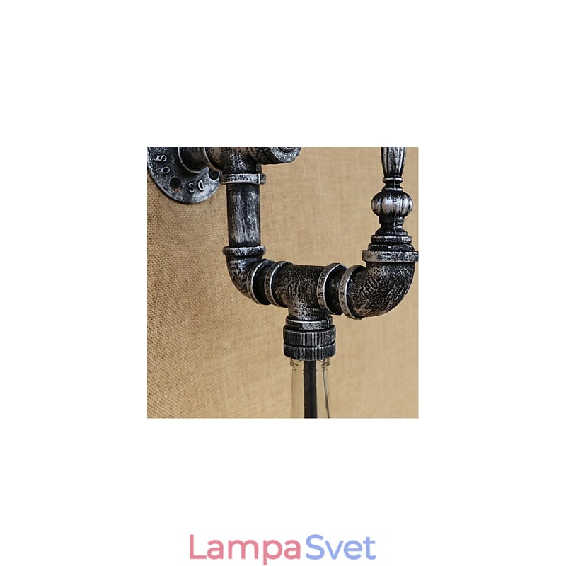 Strieborná funkcia Rustic Lodge pre nástenné svietidlo s okolitým svetlom