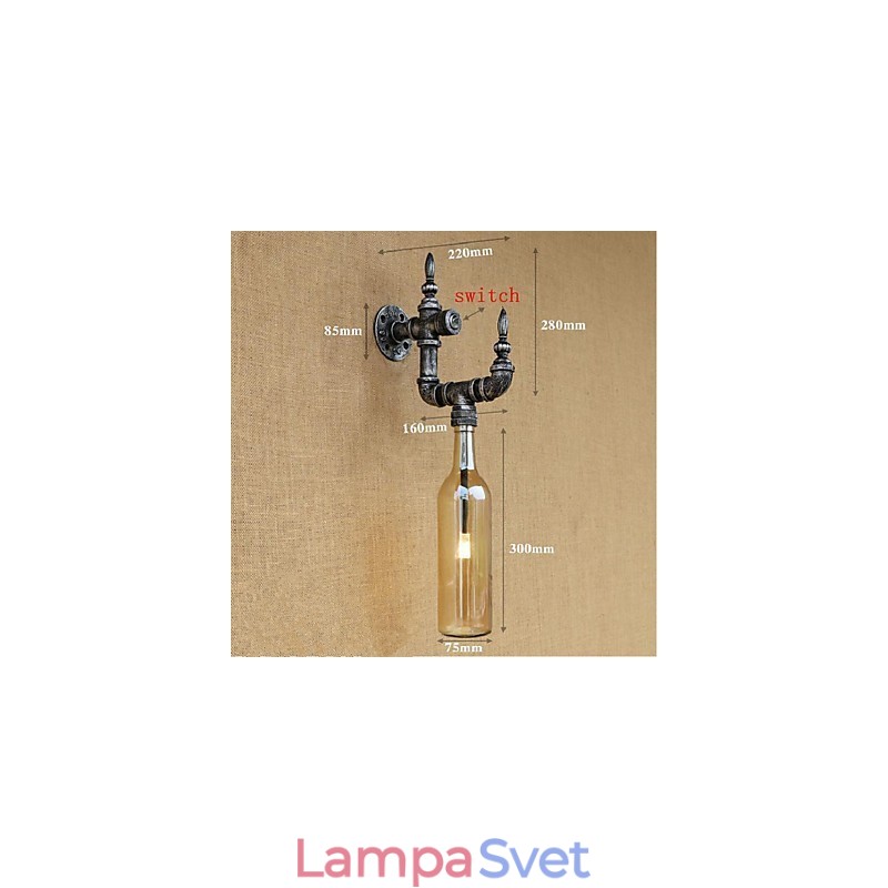 Strieborná funkcia Rustic Lodge pre nástenné svietidlo s okolitým svetlom