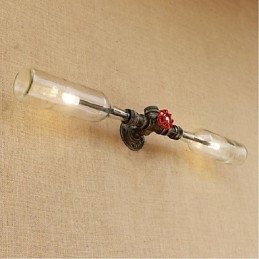 Retro Industry Wind Designer Nástenná lampa na fľašu s vodou Svetlosivá