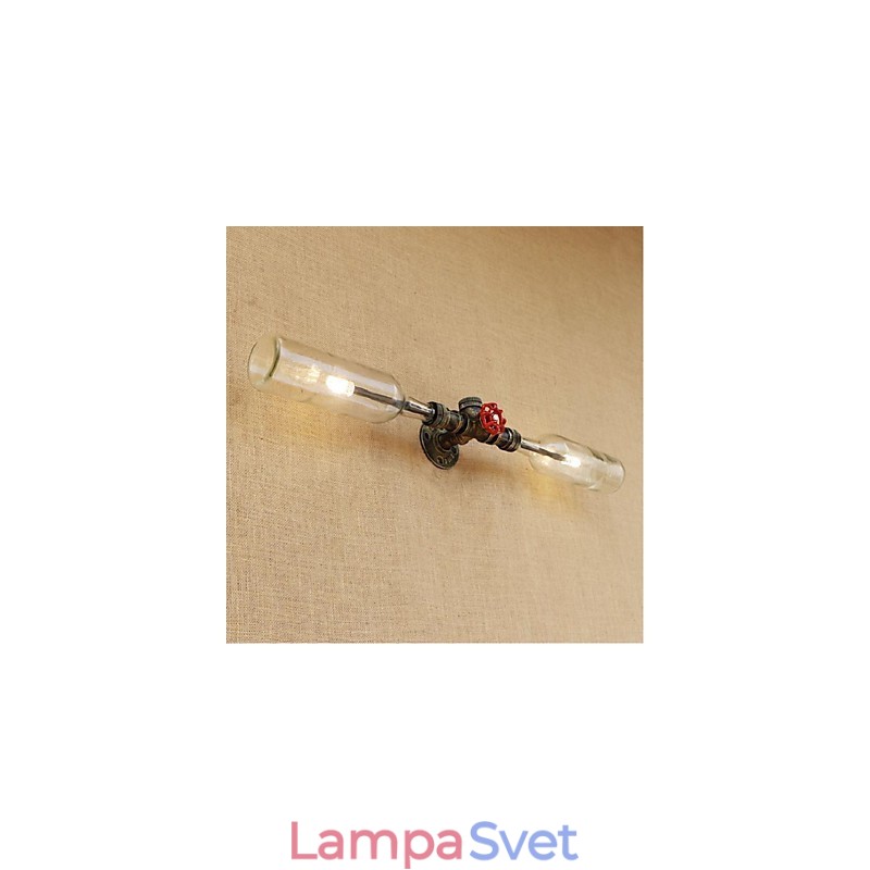 Retro Industry Wind Designer Nástenná lampa na fľašu s vodou Svetlosivá