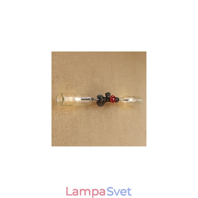 Retro Industry Wind Designer Nástenná lampa na fľašu s vodou Svetlosivá