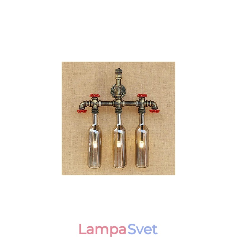 Nástenná lampa na fľašu s vodou Svetlosivá