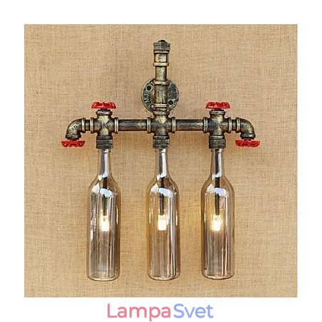 Nástenná lampa na fľašu s vodou Svetlosivá