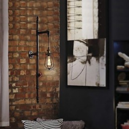 Retro priemyselné rúrkové nástenné svietidlá Jednoduché podkrovie Čierna klietka Kovová obývačka Jedáleň Kuchyňa Bar Kaviareň Dekoračné osvetlenie