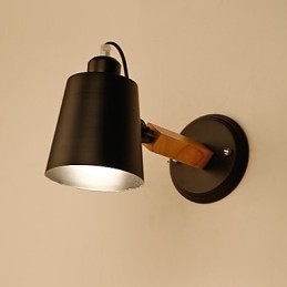 Vintage Drevo Kov v štýle Art Deco Rustikálne nástenné svietidlo Obývacia izba Jedáleň Predsieň Nástenná lampa Čierna Biela Voliteľné