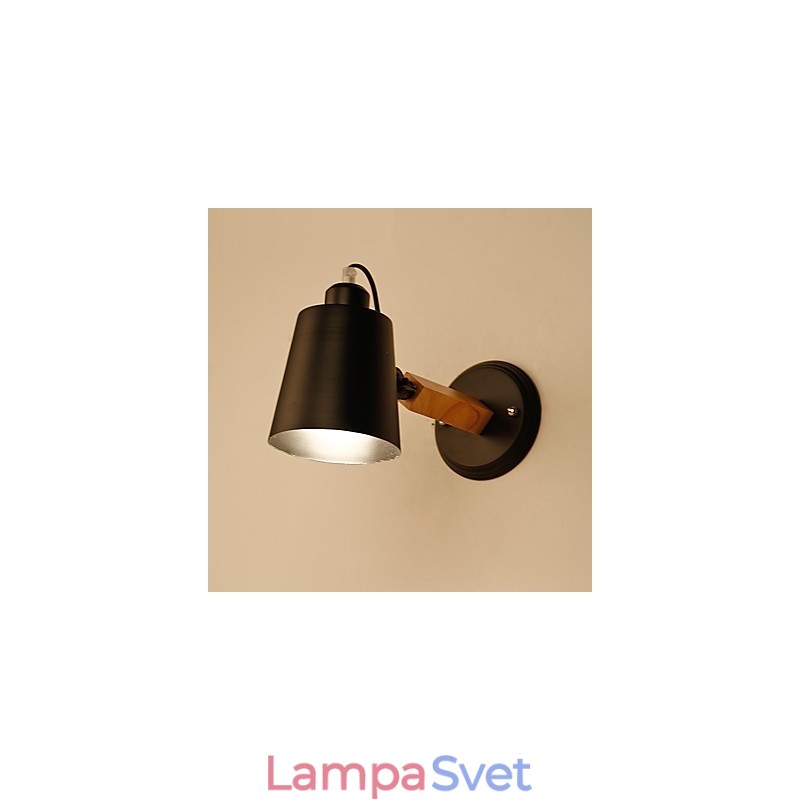 Vintage Drevo Kov v štýle Art Deco Rustikálne nástenné svietidlo Obývacia izba Jedáleň Predsieň Nástenná lampa Čierna Biela Voliteľné