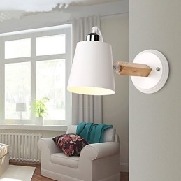 Vintage Drevo Kov v štýle Art Deco Rustikálne nástenné svietidlo Obývacia izba Jedáleň Predsieň Nástenná lampa Čierna Biela Voliteľné