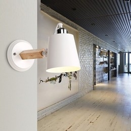 Vintage Drevo Kov v štýle Art Deco Rustikálne nástenné svietidlo Obývacia izba Jedáleň Predsieň Nástenná lampa Čierna Biela Voliteľné