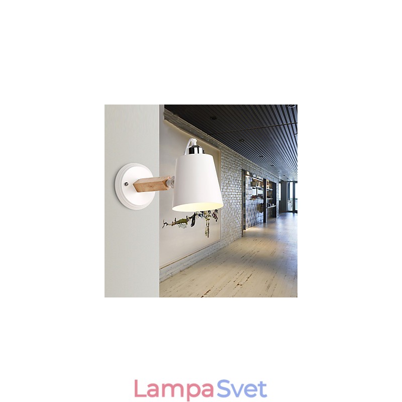 Vintage Drevo Kov v štýle Art Deco Rustikálne nástenné svietidlo Obývacia izba Jedáleň Predsieň Nástenná lampa Čierna Biela Voliteľné