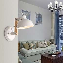 Vintage Drevo Kov v štýle Art Deco Rustikálne nástenné svietidlo Obývacia izba Jedáleň Predsieň Nástenná lampa Čierna Biela Voliteľné