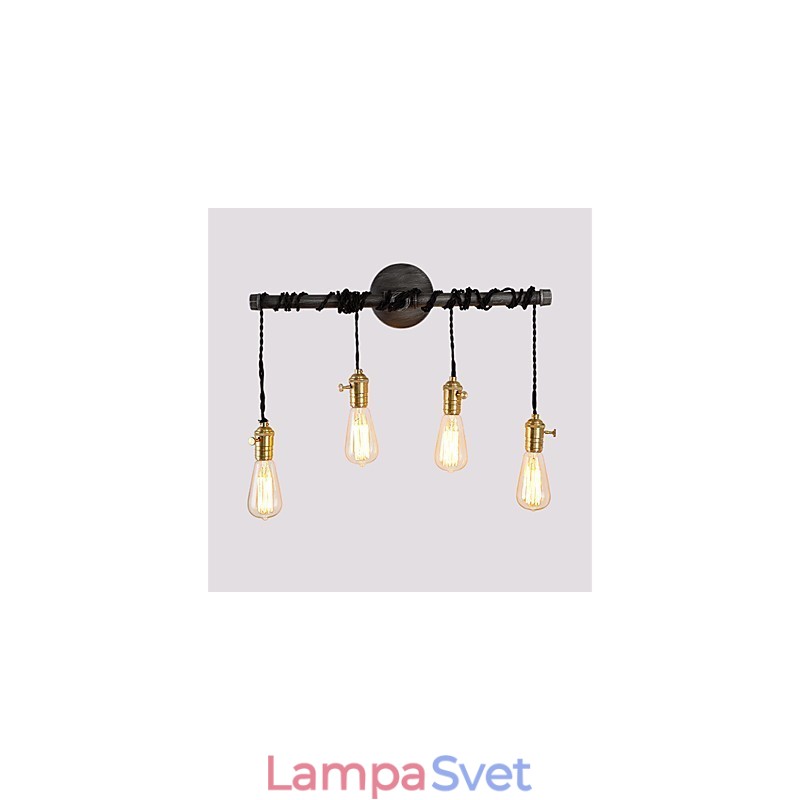 Vintage Industrial Pipe Nástenné svietidlá s vypínačom Kreatívne svetlá Reštaurácia Kaviareň Bar Dekoračné osvetlenie So 4 svetlom maľovanými povrchmi