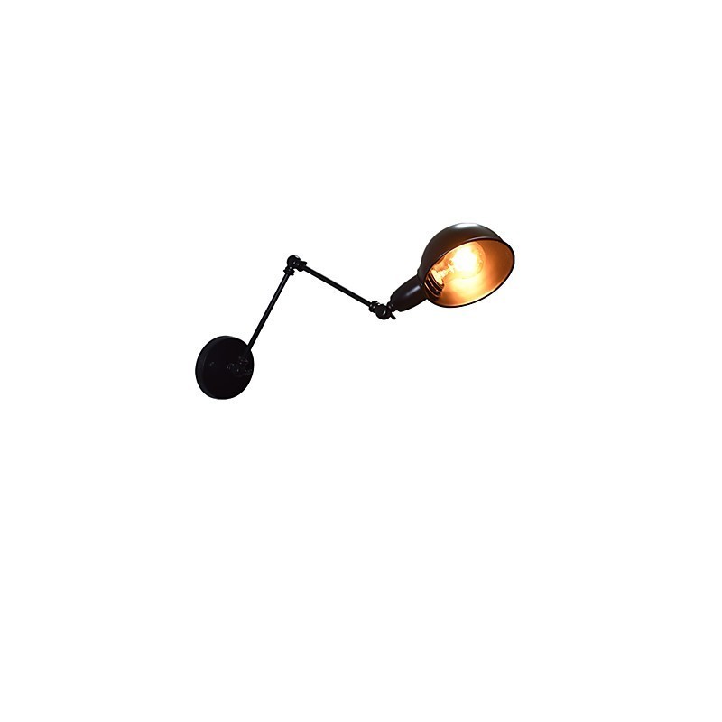 Železná nástenná lampa skladacia čierna jednoduchá retro nástenná lampa dekoratívna nástenná lampa európskeho štýlu s jednou hlavou