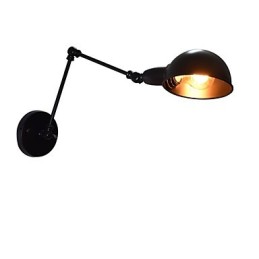 Železná nástenná lampa skladacia čierna jednoduchá retro nástenná lampa dekoratívna nástenná lampa európskeho štýlu s jednou hlavou