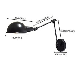 Železná nástenná lampa skladacia čierna jednoduchá retro nástenná lampa dekoratívna nástenná lampa európskeho štýlu s jednou hlavou