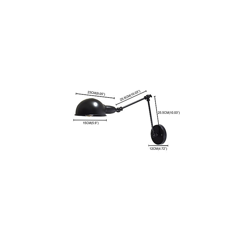 Železná nástenná lampa skladacia čierna jednoduchá retro nástenná lampa dekoratívna nástenná lampa európskeho štýlu s jednou hlavou
