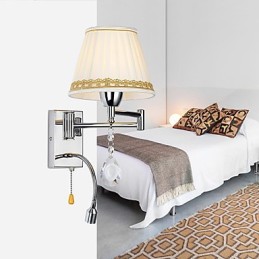 Modern Contemporary Rustic Lodge Funkcia moderného súčasného vidieckeho chrómu pre krištáľovú nástennú lampu s hojdacím ramenom