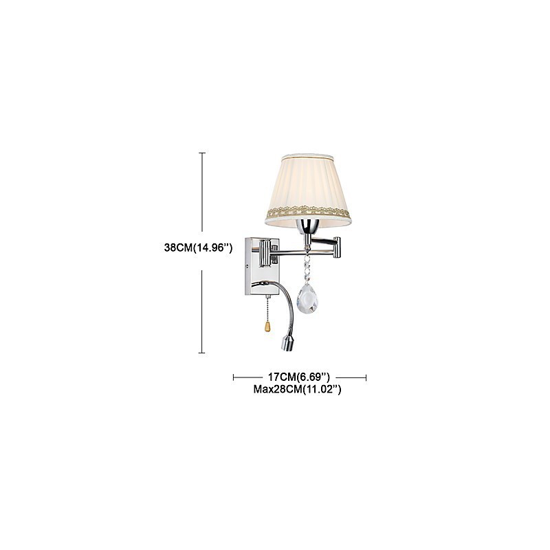 Modern Contemporary Rustic Lodge Funkcia moderného súčasného vidieckeho chrómu pre krištáľovú nástennú lampu s hojdacím ramenom
