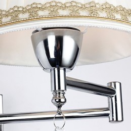 Modern Contemporary Rustic Lodge Funkcia moderného súčasného vidieckeho chrómu pre krištáľovú nástennú lampu s hojdacím ramenom